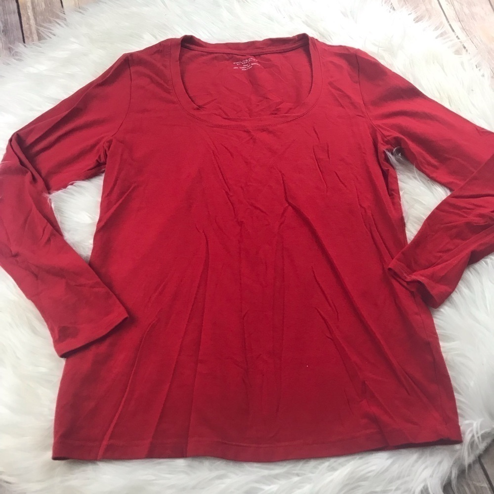 Philosophy red long sleeve top size large